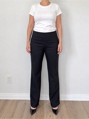 7th Avenue Design Studio Black Straight Leg Career Pants Women’s Large Tall
